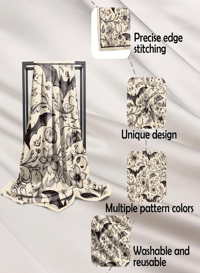 Cabreche Scarf Silk Feeling Square Satin Head Hair Wrap 27.5 Inches Trendy Aesthetic Cute Decoration for Women Girls-Bat - Image 3